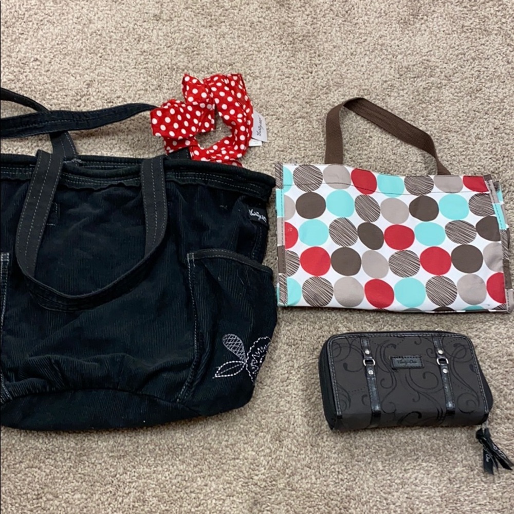 Black Tote Bag with Floral Design